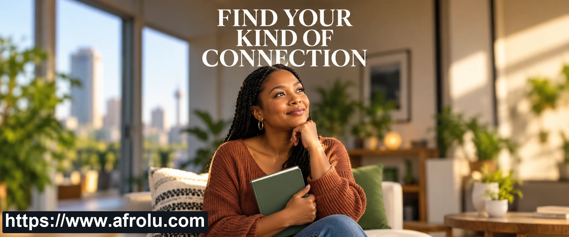 A woman holding a notebook reflects on the kind of connection she wants.
