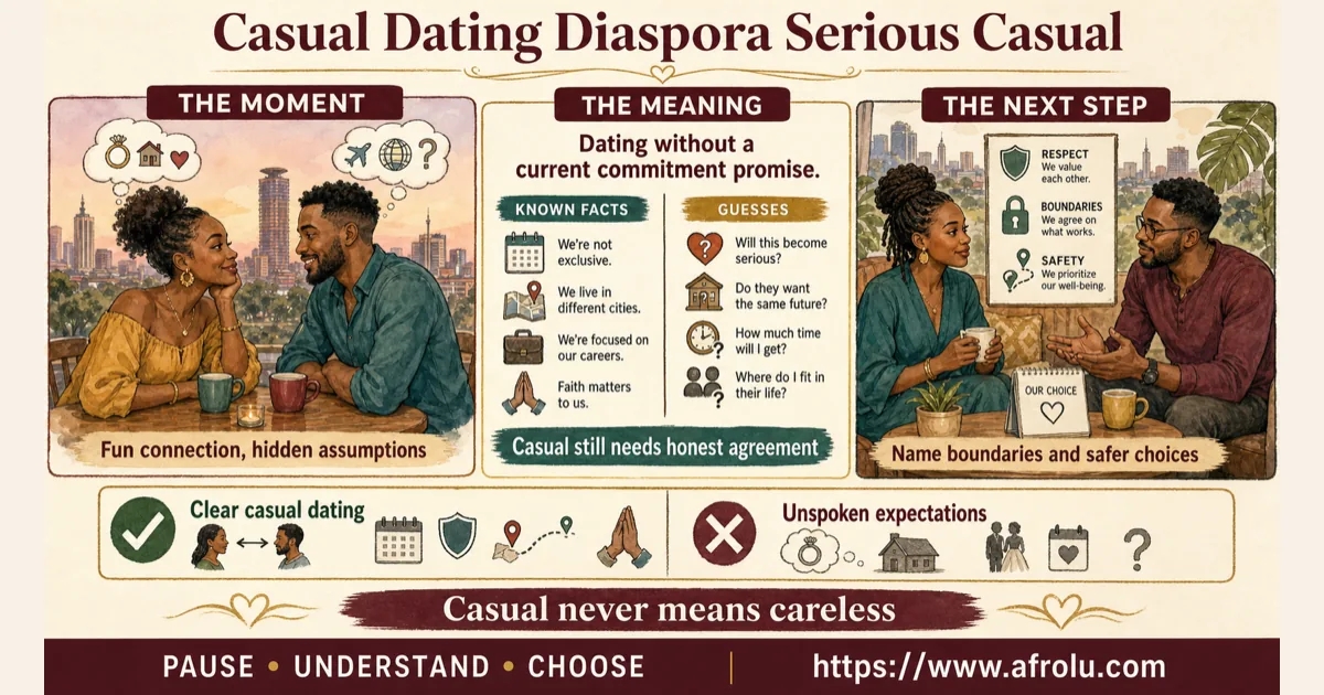 Illustrated dating scenario for A Casual Diaspora Structure With Serious Future Intent: Daily contact, different assumptions