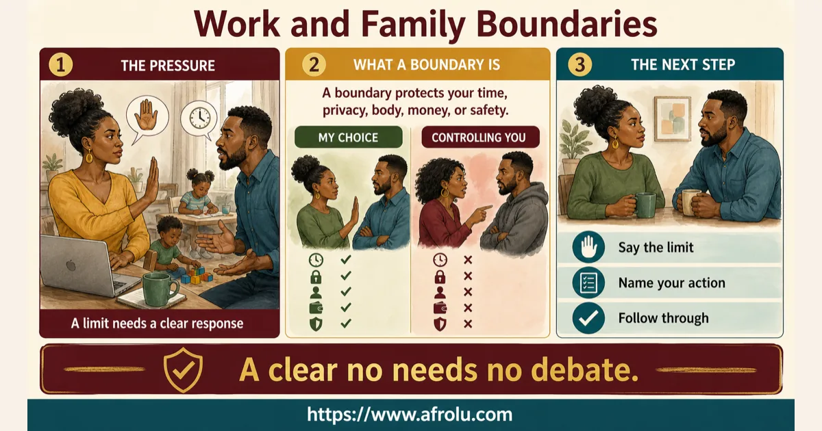 Illustrated dating scenario for Set Low-Pressure Dating Boundaries Around Parenting and Work: A confirmation boundary protects care