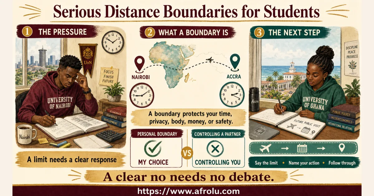 Illustrated dating scenario for Set Serious Student Dating Boundaries Across Distance: A study boundary states availability