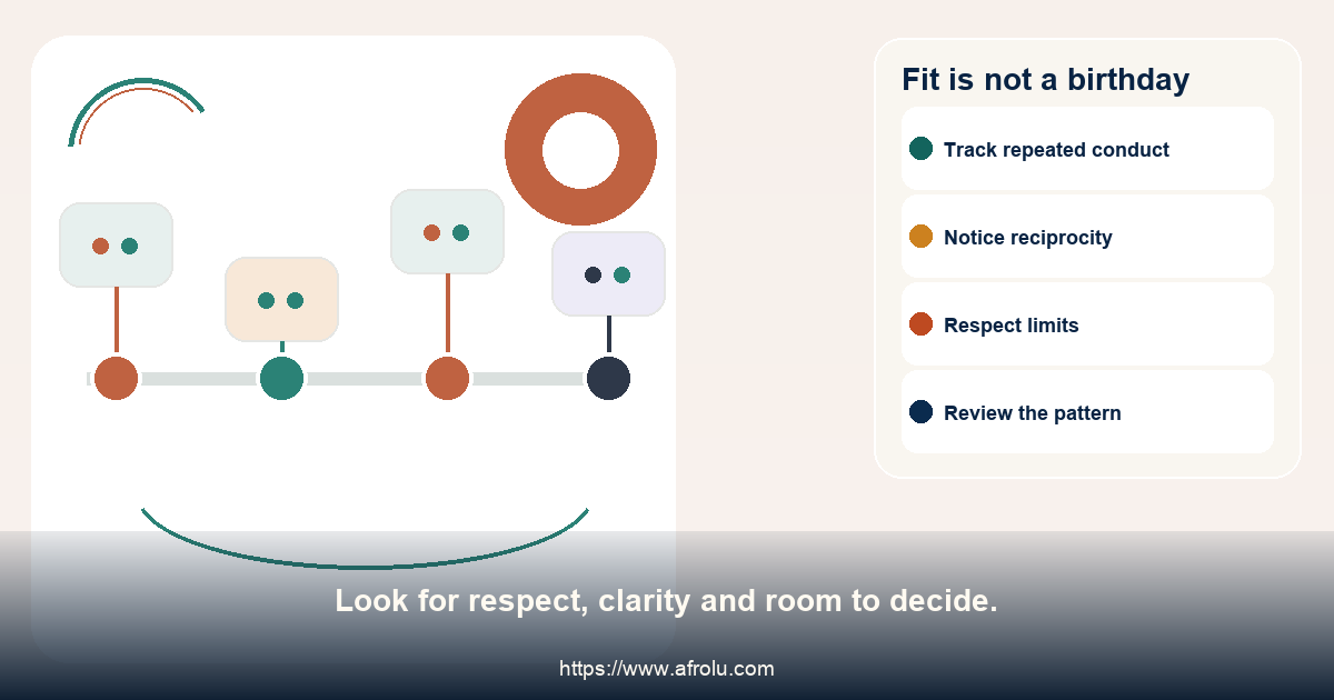 An editorial signal map for chosen pace, honest terms and age-respectful dating