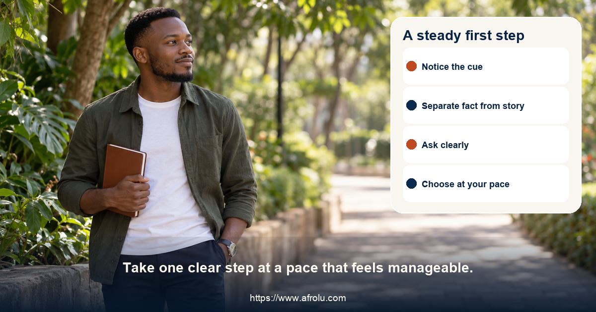 Adult Black Kenyan man taking a calm pause on a public garden path
