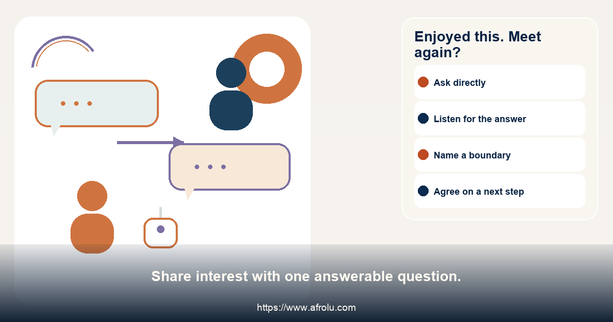 A visual path from enjoying a date to asking clearly about another meeting