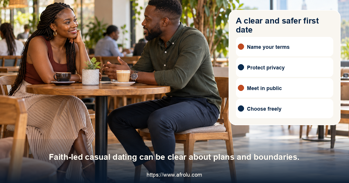 A clear and safer first date. Faith-led casual dating can be clear about plans and boundaries.