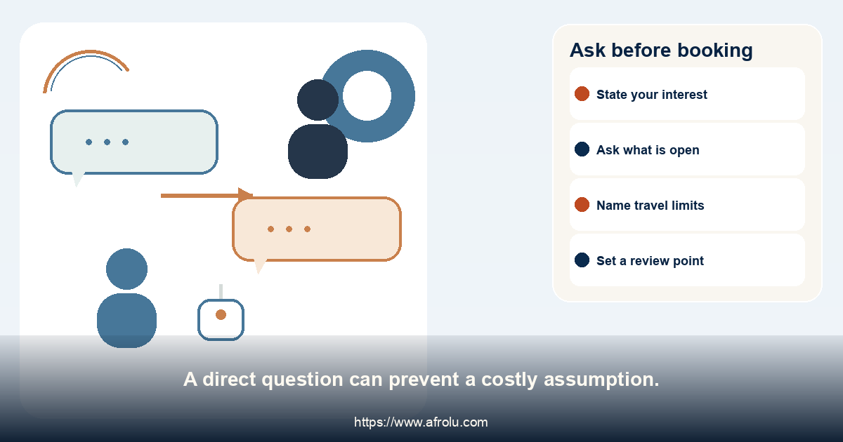 Ask before booking. A direct question can prevent a costly assumption.