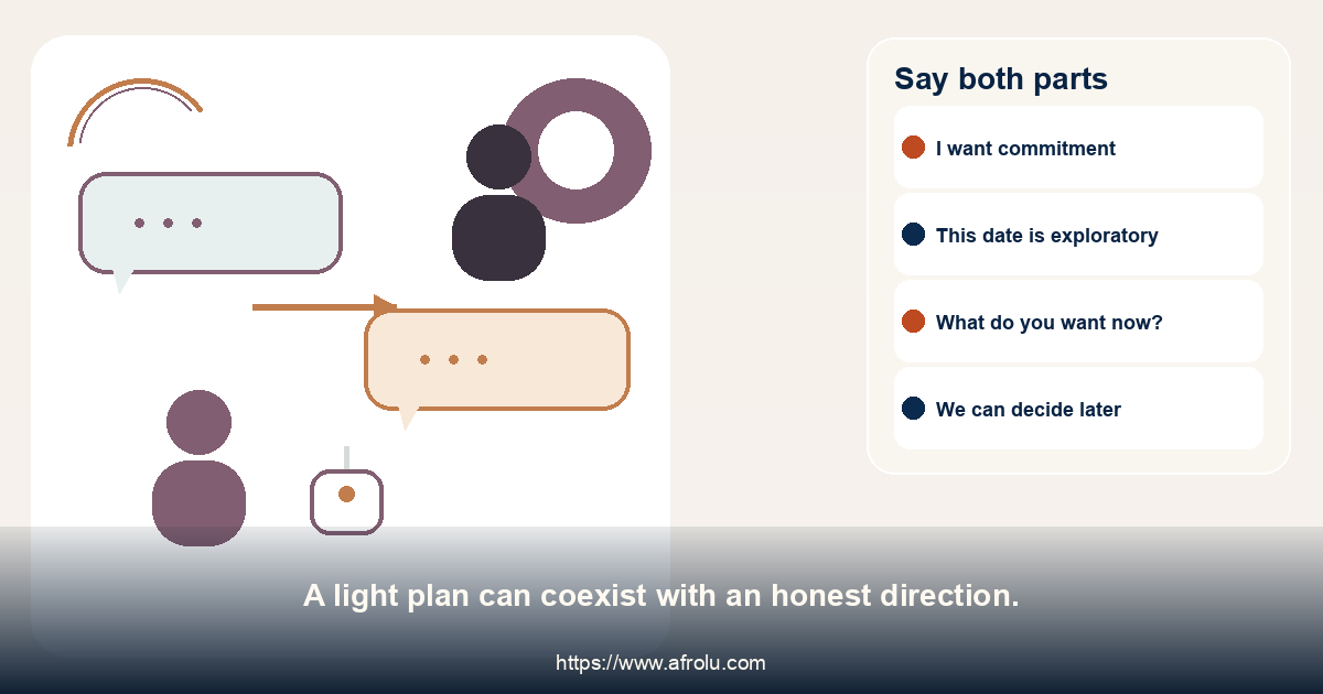 Say both parts. A light plan can coexist with an honest direction.