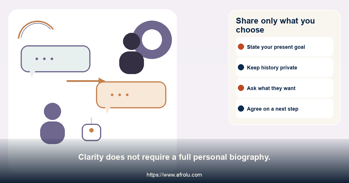 Share only what you choose. Clarity does not require a full personal biography.