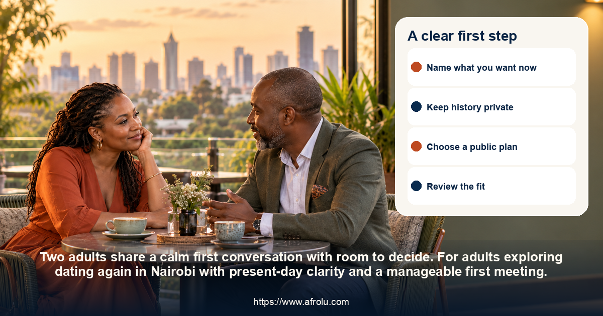 A clear first step: dating again in Nairobi with present-day clarity and a manageable first meeting.