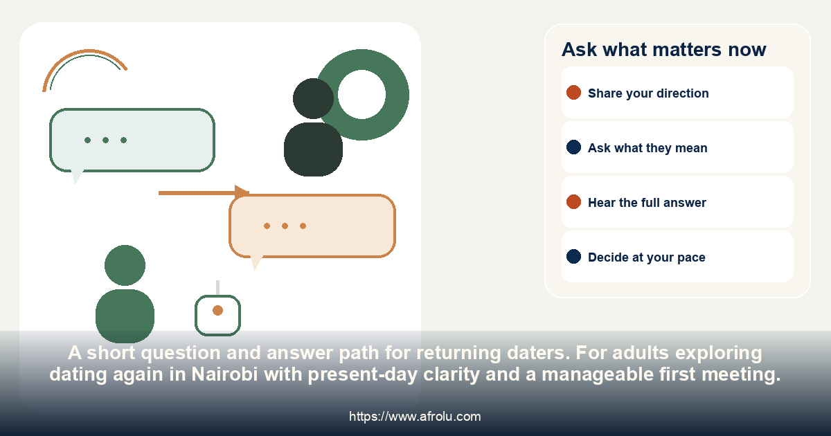 Ask what matters now: dating again in Nairobi with present-day clarity and a manageable first meeting.