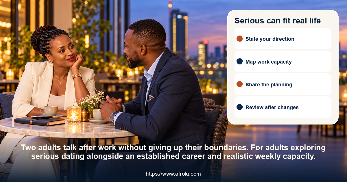 Serious can fit real life: serious dating alongside an established career and realistic weekly capacity.