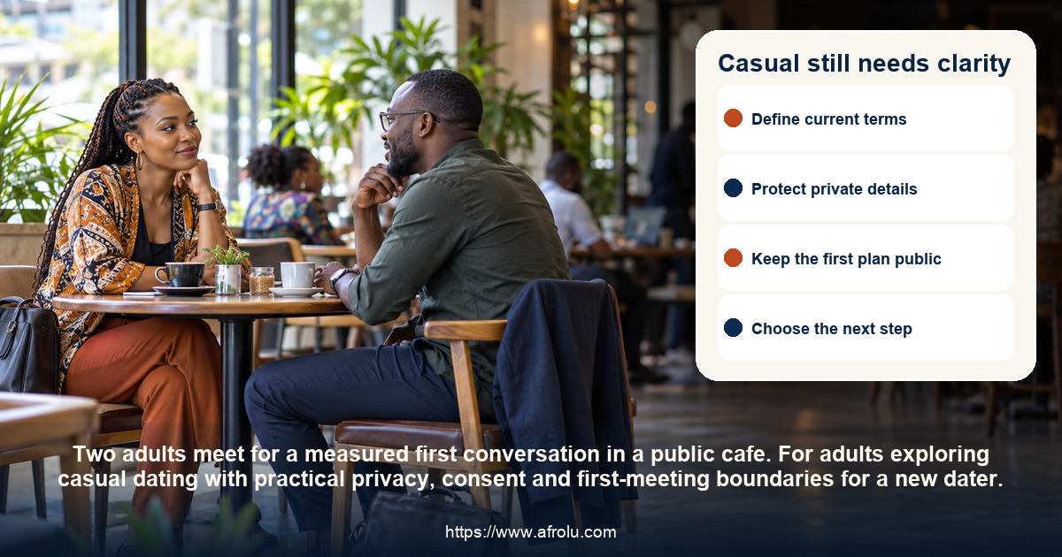 Casual still needs clarity: casual dating with practical privacy, consent and first-meeting boundaries for a new dater.