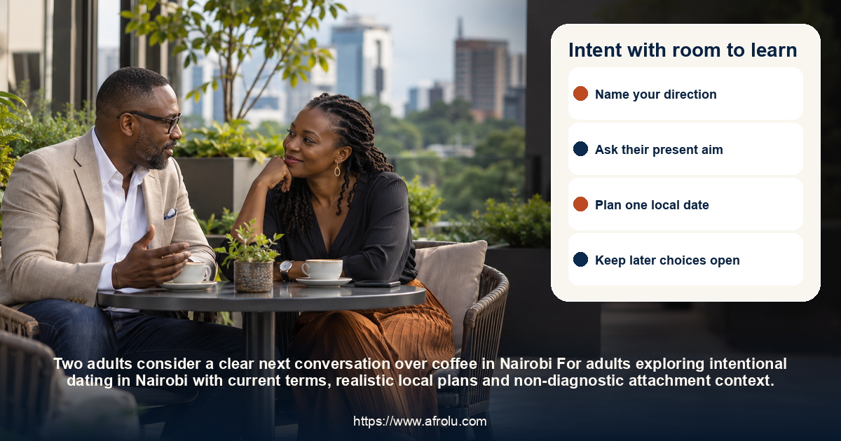 Intent with room to learn: intentional dating in Nairobi with current terms, realistic local plans and non-diagnostic attachment context.