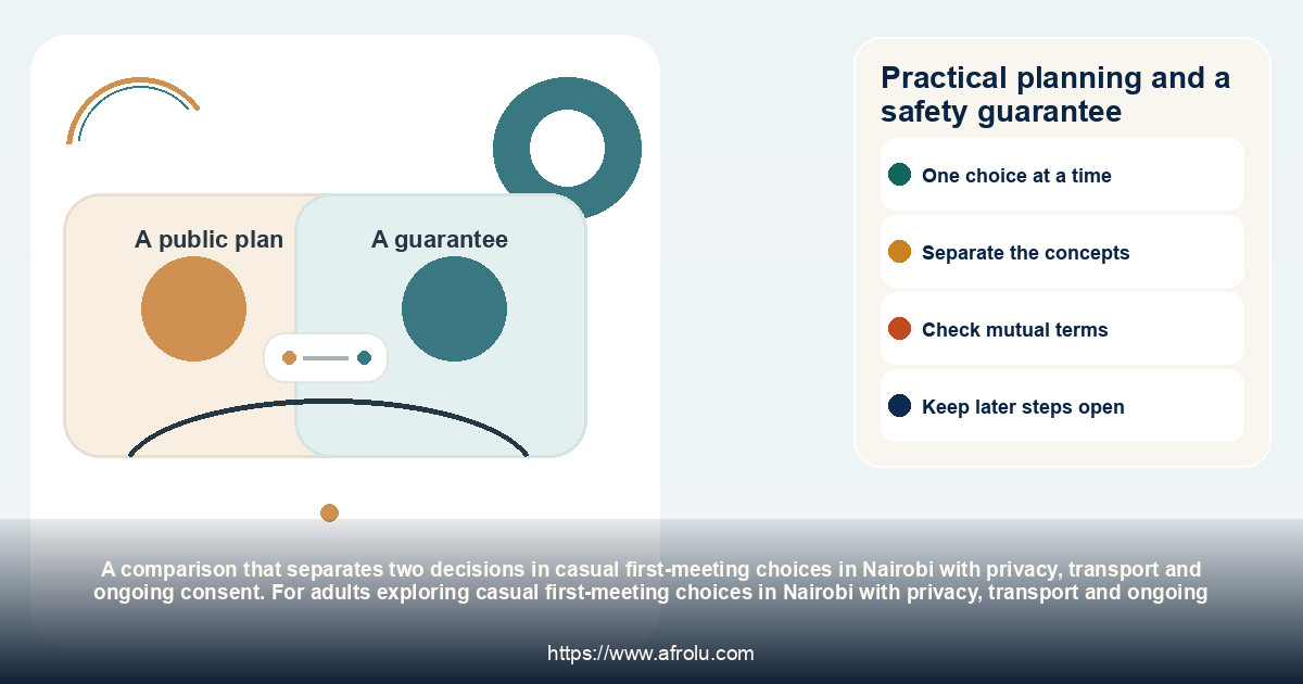 Practical planning and a safety guarantee: casual first-meeting choices in Nairobi with privacy, transport and ongoing consent.