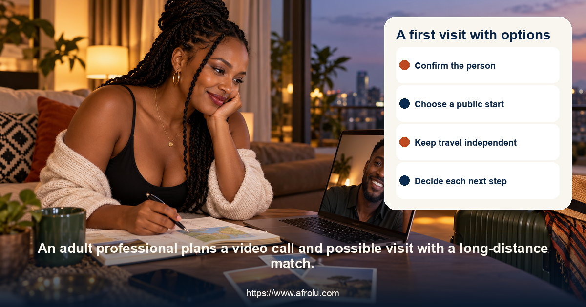 A first visit with options: long-distance first-meeting choices for professionals, including identity, travel, data and consent.