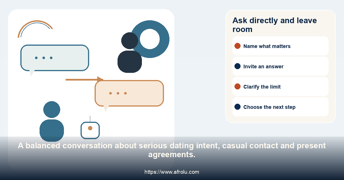 Conversation guide for asking whether both adults want a serious direction.