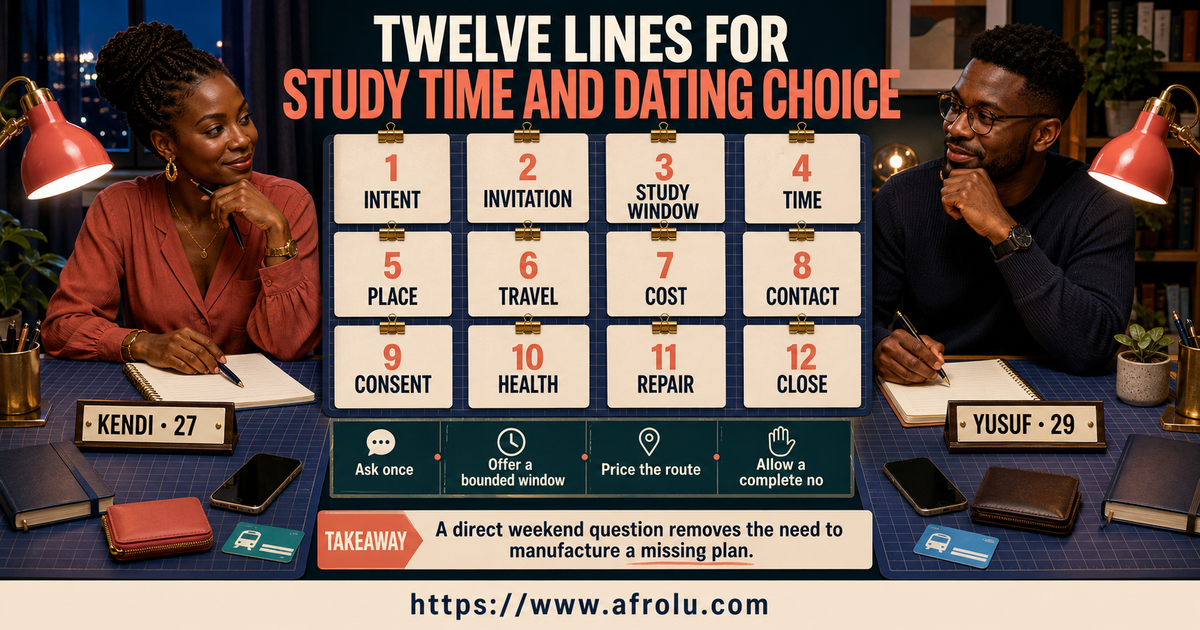 Twelve adult-student dating lines for weekend invitations study time travel money consent health repair and closure