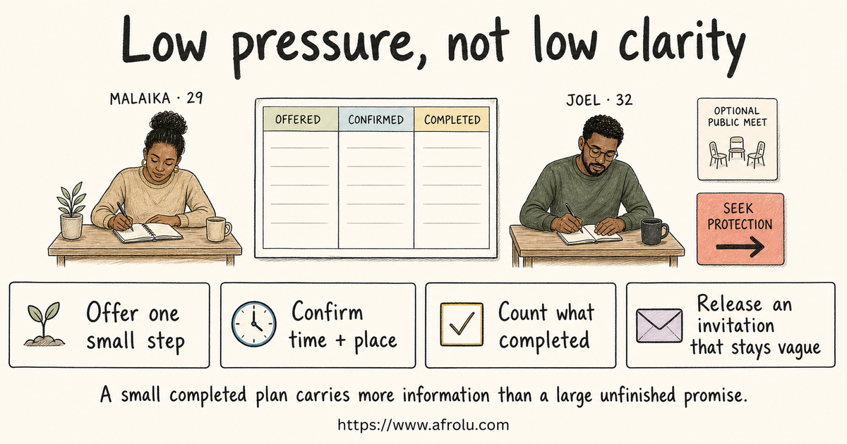 Malaika and Joel using an offered confirmed completed planner for low-pressure adult dating in Nairobi