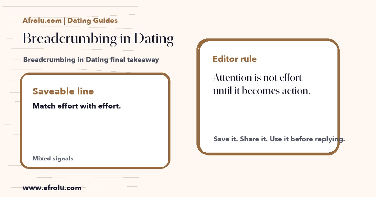 Hand-drawn takeaway card for Breadcrumbing in Dating