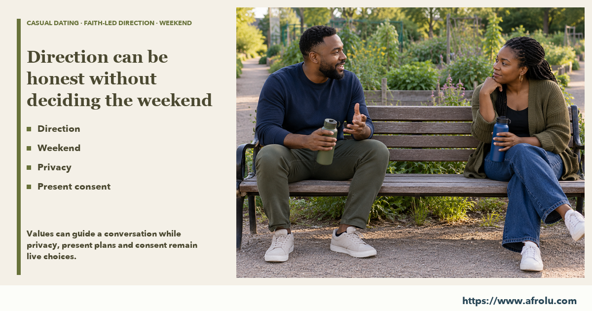 Two adults talk with space between them on a public garden bench, each holding an unmarked bottle.