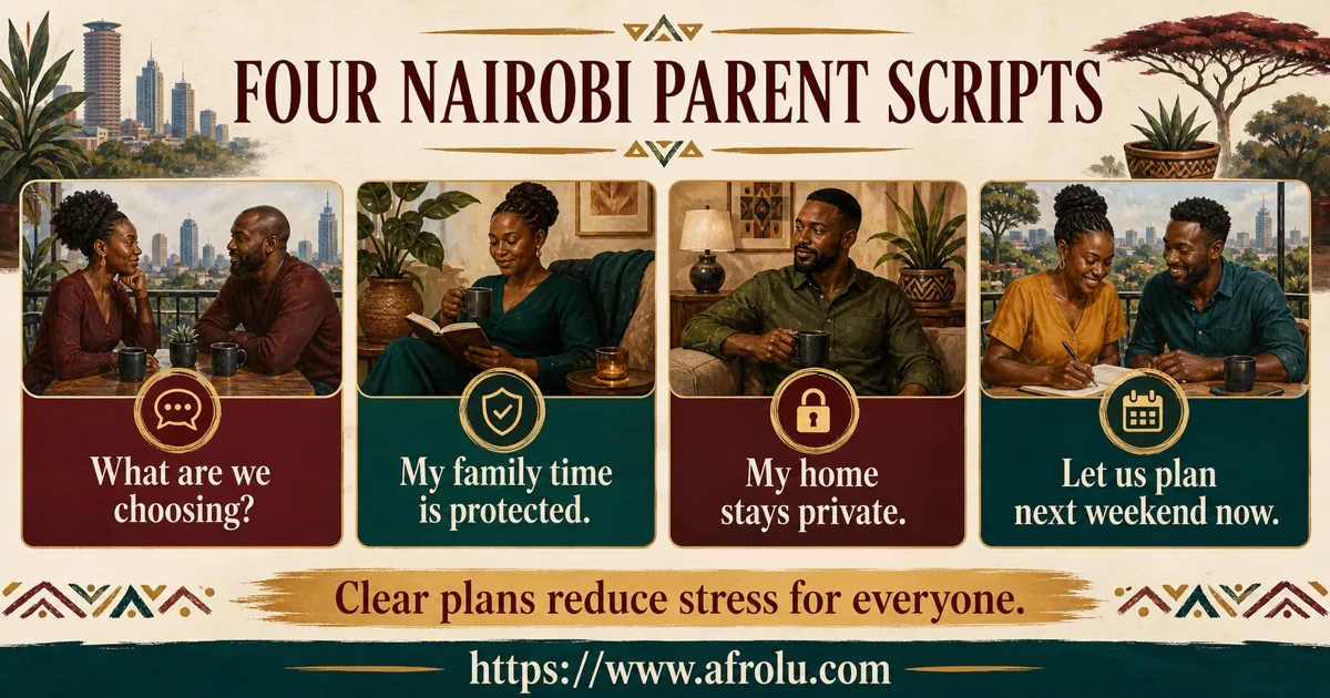 Four scripts name the connection, family time, home privacy and next weekend.