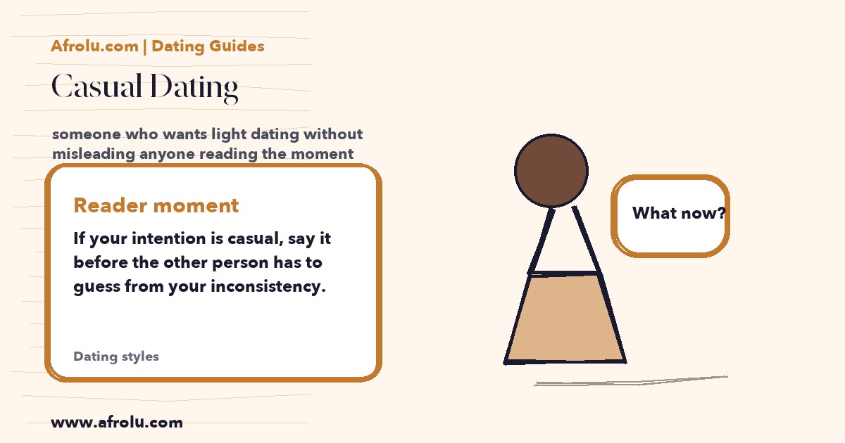 Hand-drawn scene showing someone who wants light dating without misleading anyone