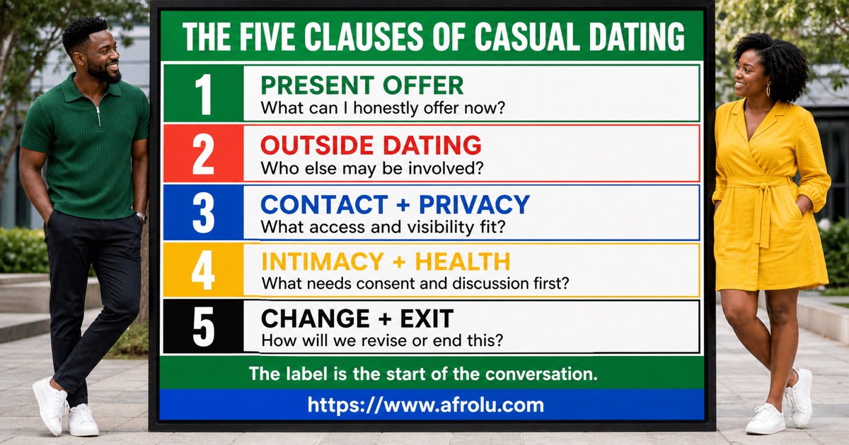 Five casual dating clauses for present intention outside dating contact privacy intimacy health and ending