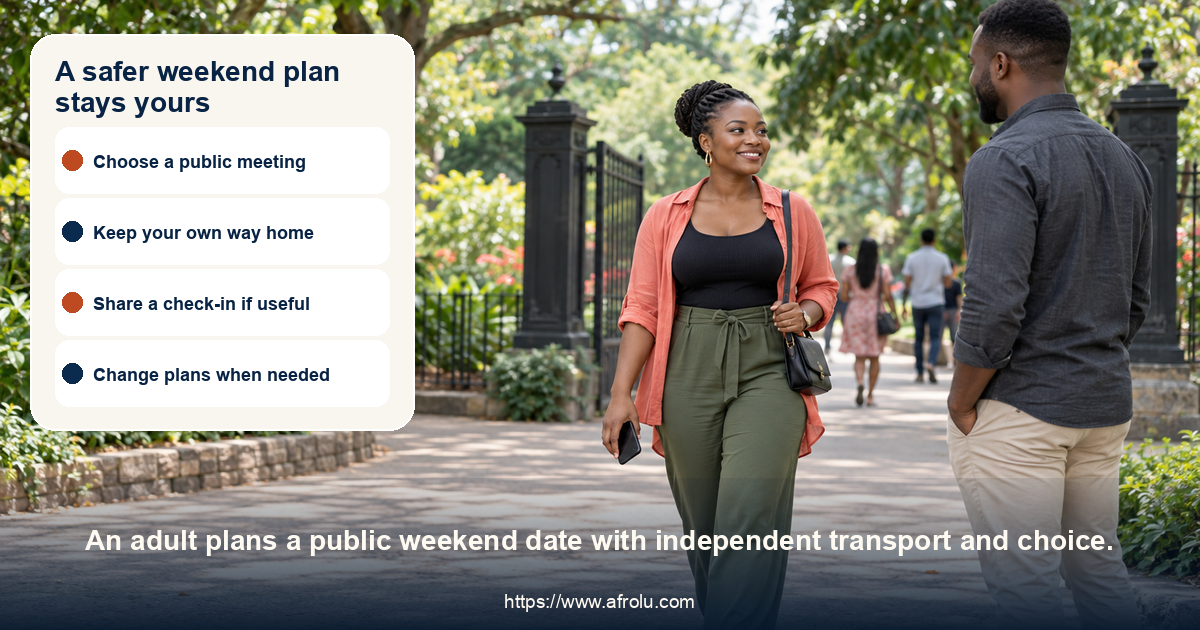 Adult daters discuss a route-specific choice for diaspora safety weekend.
