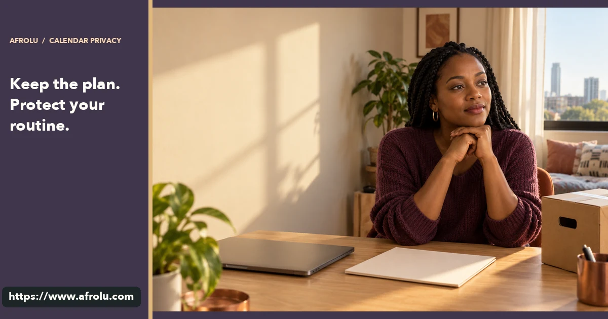 Adult at a home desk beside a blank sheet and an unopened moving box.