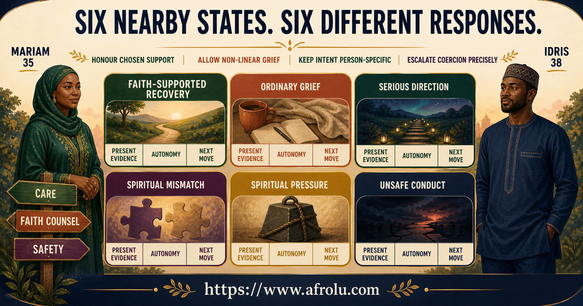 Comparison of faith-supported heartbreak recovery ordinary grief serious direction spiritual mismatch spiritual pressure and unsafe conduct