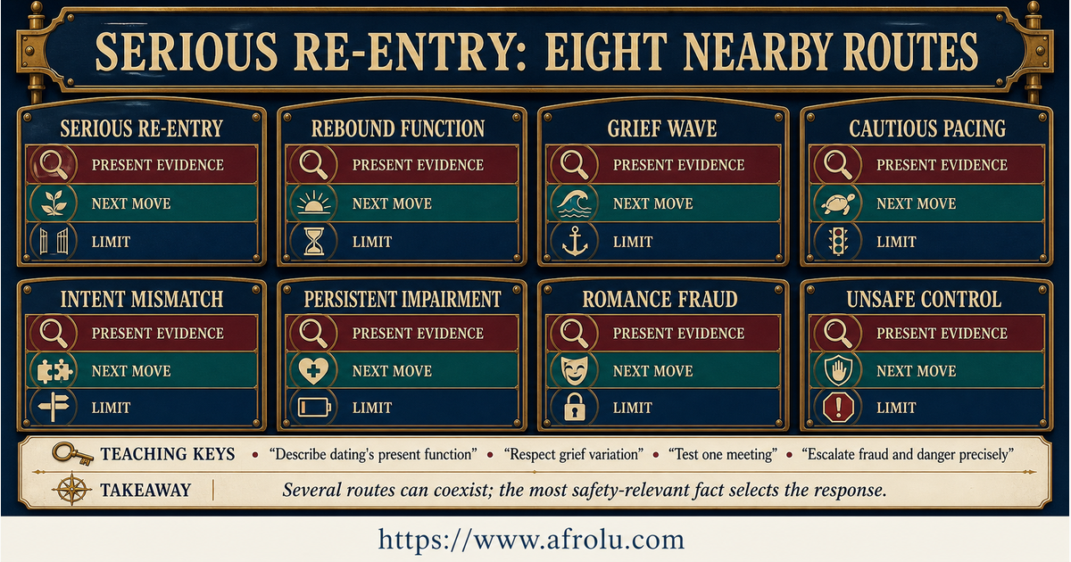 Comparison of serious re-entry rebound dating grief waves cautious pacing mismatch impairment fraud and unsafe control