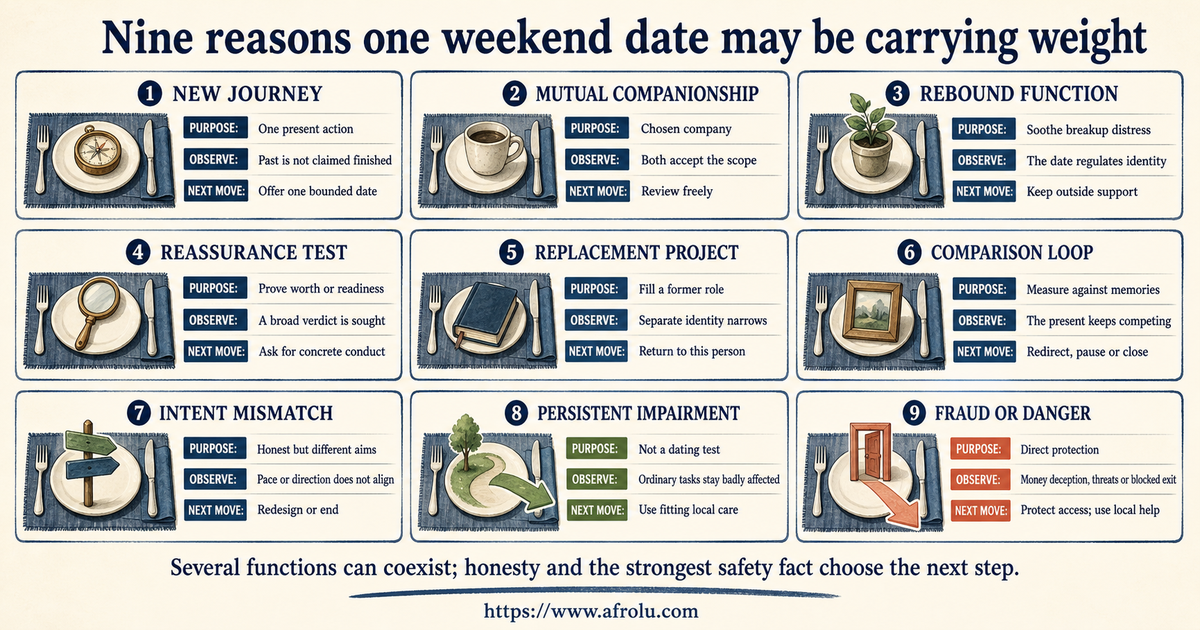 Nine-setting comparison of new journey companionship rebound function reassurance test replacement comparison mismatch distress and danger