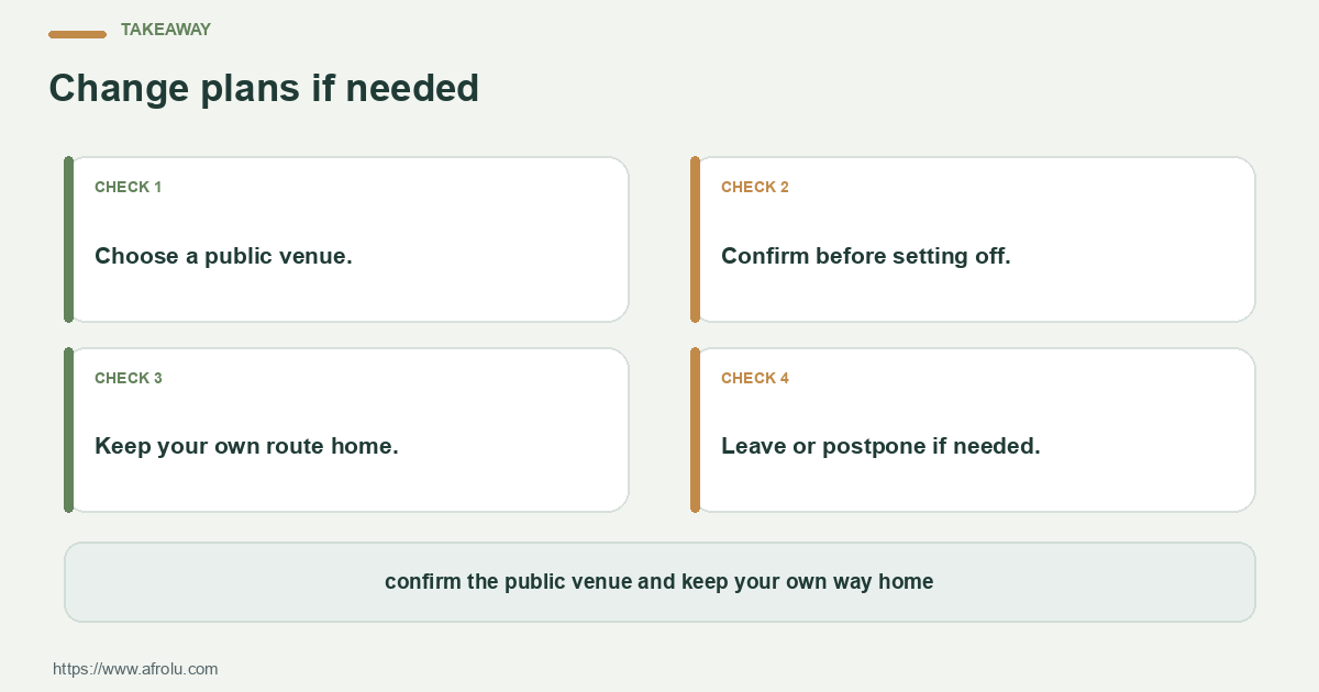 Four-step action plan for planning an independent first date in Nairobi after heartbreak: name your preference, agree one step, keep a boundary and reassess.