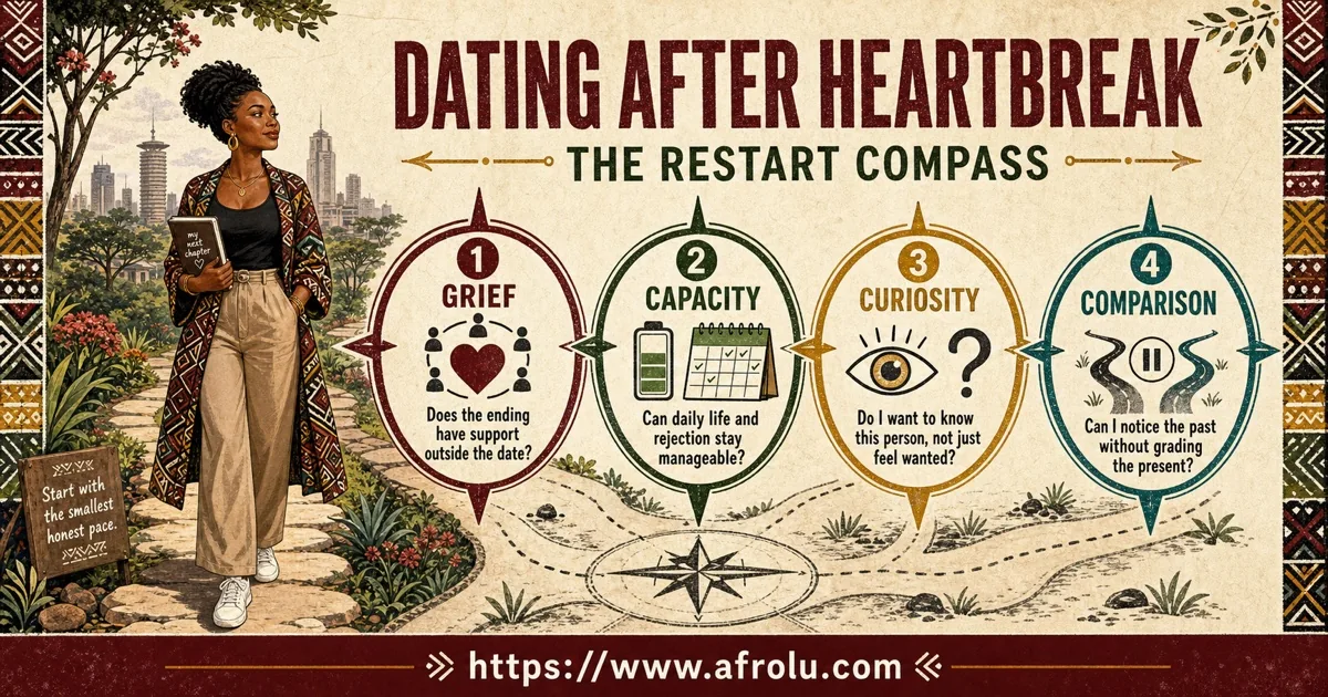 Dating after heartbreak restart compass with grief, capacity, curiosity, comparison, pacing, boundaries, and support