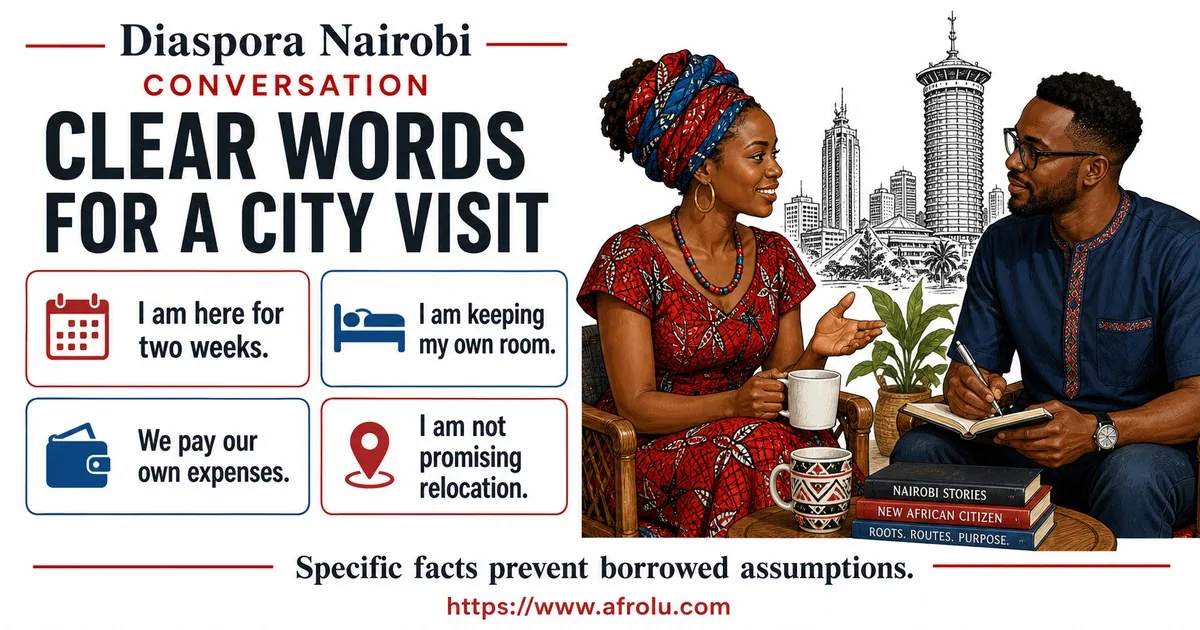 Illustrated conversation guide for Set Clear Diaspora Dating Boundaries in Nairobi.