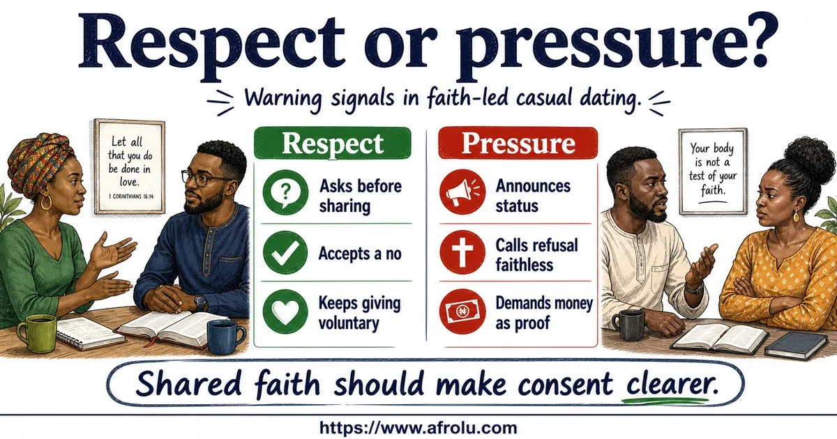 Illustrated signals guide for Set Faith-Led Boundaries for Serious Hopes and a Casual Start.
