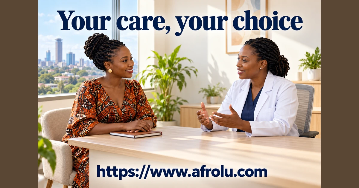 An adult woman talks with a healthcare professional across a table.