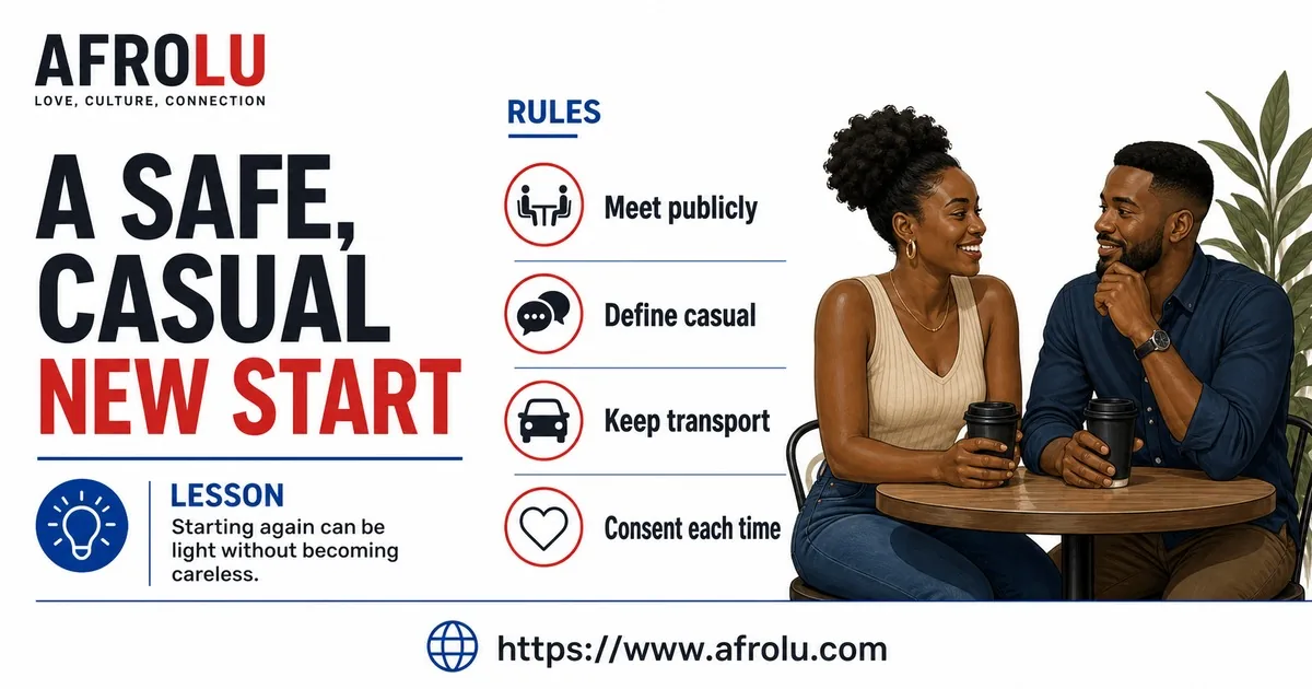 Illustrated opening guide for Start a New Casual Dating Journey with Safe Boundaries.