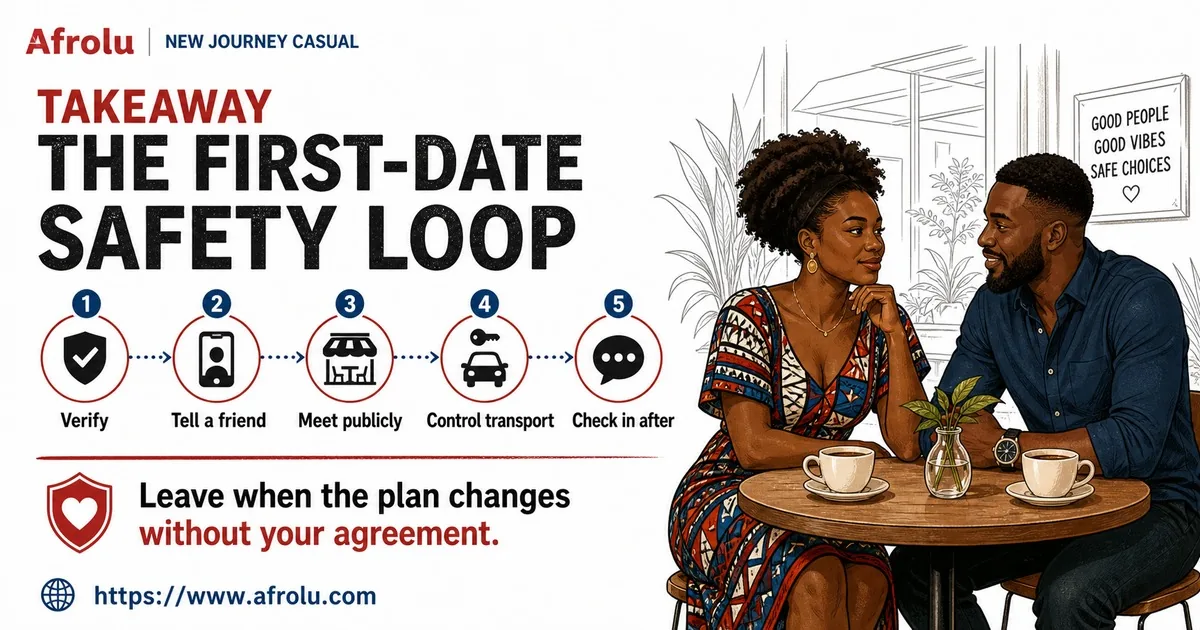 Illustrated action guide for Start a New Casual Dating Journey with Safe Boundaries.
