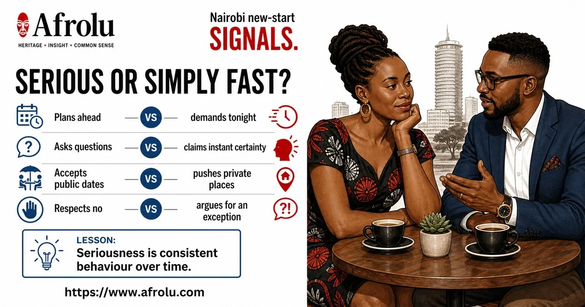 Illustrated signals guide for Set Serious Dating Boundaries for a New Nairobi Chapter.
