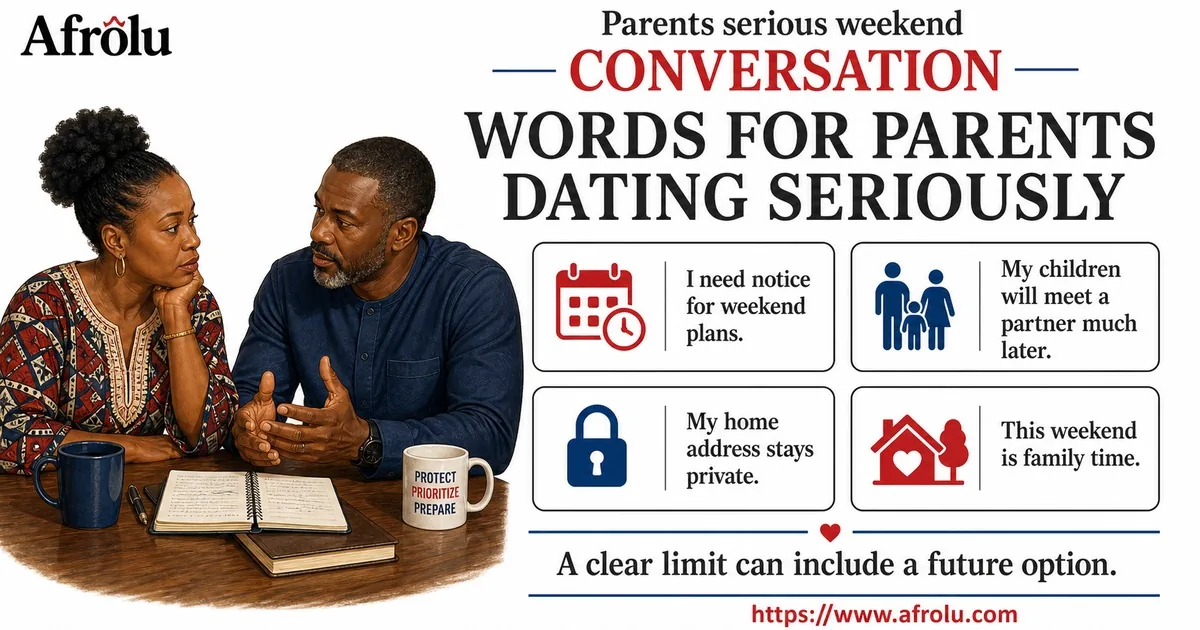 Illustrated conversation guide for Protect Family Life in Serious Weekend Dating.