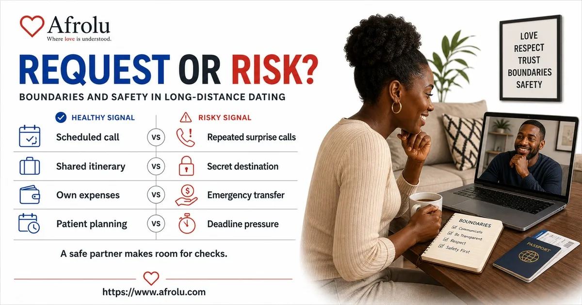 Four comparisons separate scheduled calls, shared itineraries, own expenses, and patient planning from risky pressure.