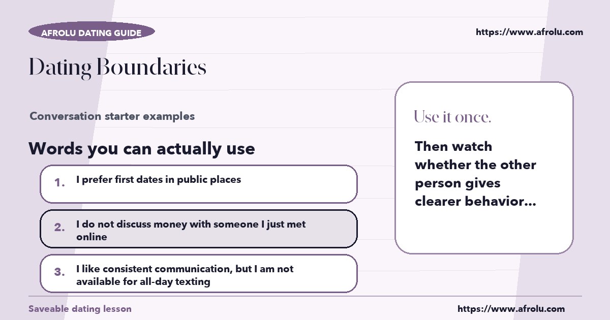 Hands-on sample messages for dating boundaries