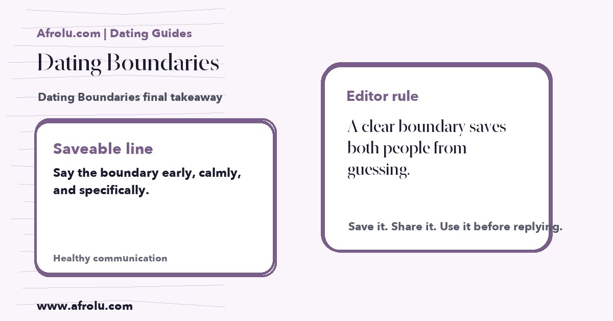 Hand-drawn takeaway card for Dating Boundaries