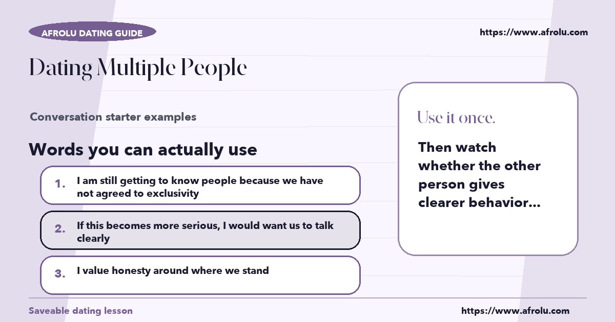 Hands-on sample messages for dating multiple people