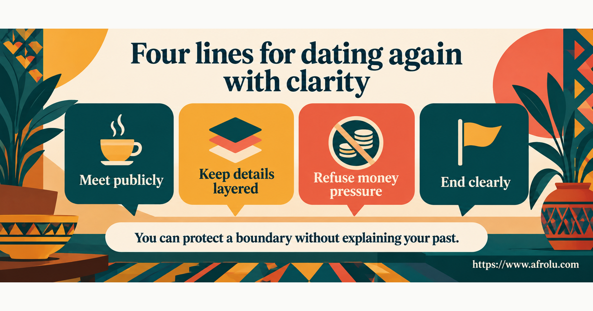 Four large scripts for meeting publicly, keeping a home address private, refusing money pressure and ending a new Nairobi dating connection