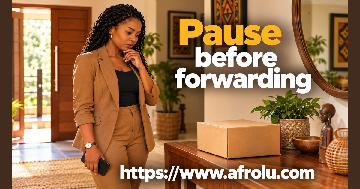 An adult looks at an unopened unmarked parcel beside a table.