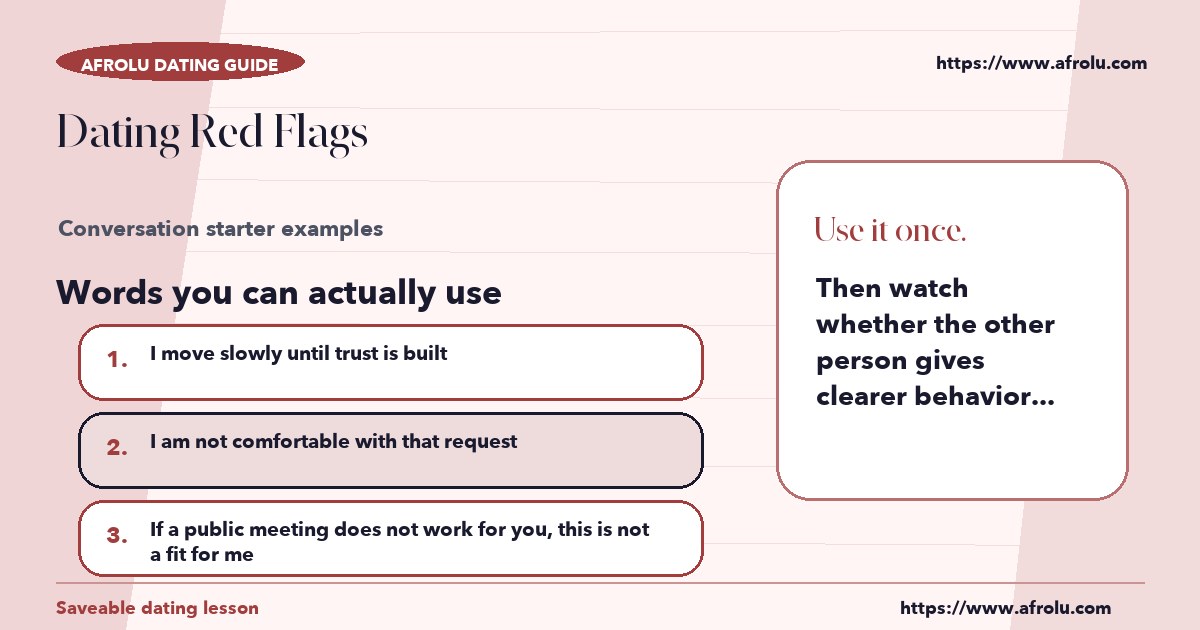 Hands-on sample messages for dating red flags