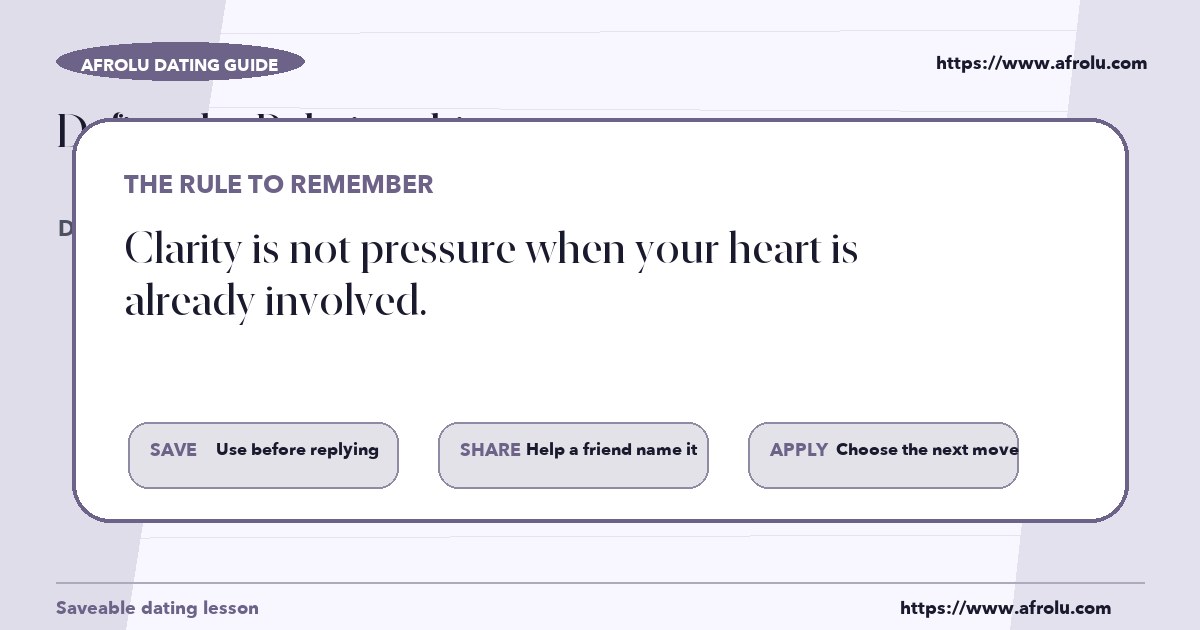 How to make a clear decision after reading about define the relationship