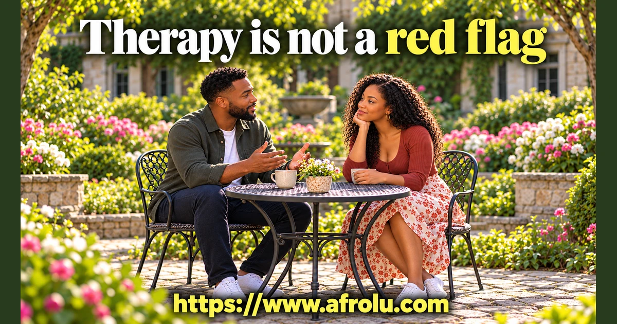 Two adults talk at a garden table.