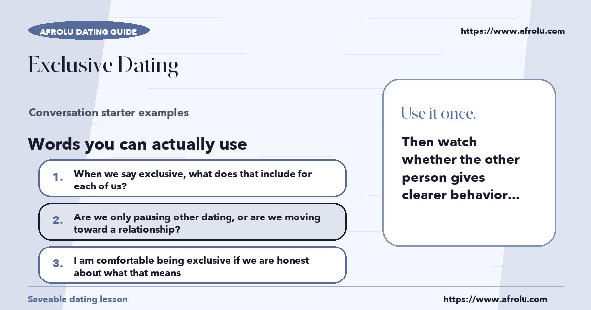 Hands-on sample messages for exclusive dating